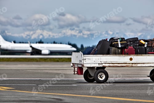 Preview: Luggage Trailer on the Airport Tarmac