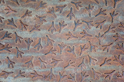 Preview: Texture of rusty metal floor plate with bumped pattern