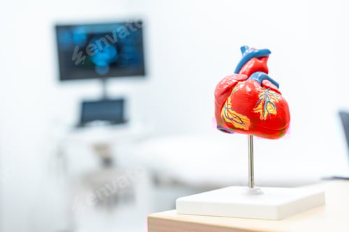 Preview: Mockup of a heart in a cardiology clinic, copy and paste space