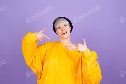 Preview: Studio portrait of european woman