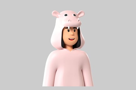 Preview: Hippo pajamas girl avatar