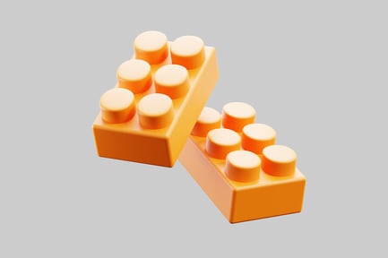 Preview: Orange building bricks toy blocks