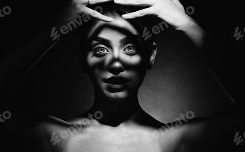 Preview: Portrait of young hot woman posing in studio