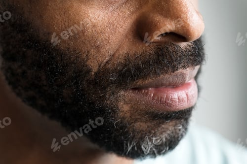 Preview: Closeup of a mouth of a black man