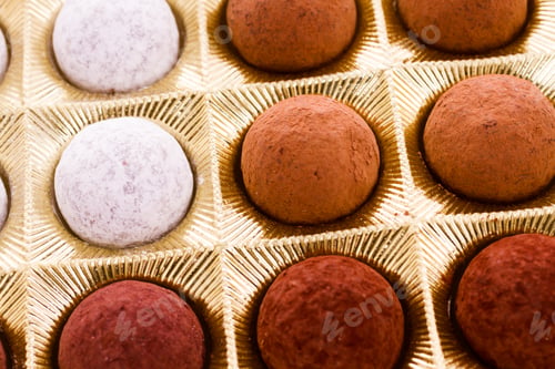 Delicious Chocolate Truffles in a Decorative Gold Box