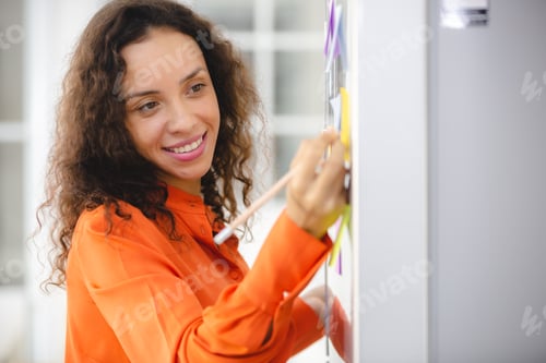 Preview: business woman freelance person or creative stylist working from home by happy lifestyle