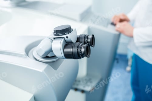 Preview: Microscopic apparatus for testing eyesight. Ophthalmology and treatment of eye diseases