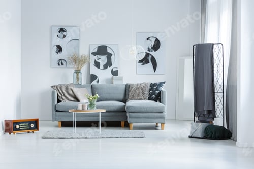 Preview: Monochromatic studio with vintage radio