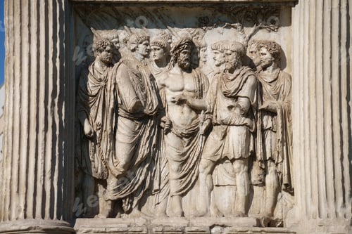 Preview: Benevento: Arco di Traiano, Roman arch, at morning