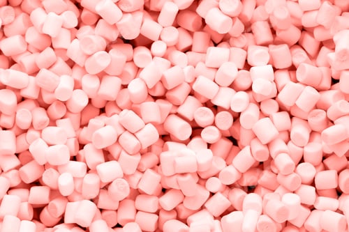 Preview: Background or texture of colorful mini marshmallows.