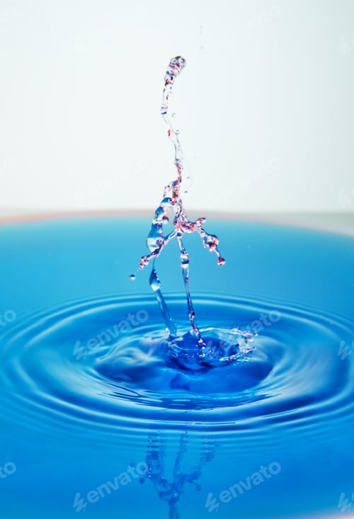 Preview: Abstract background of splash of color water, collision of colored drops, the concept