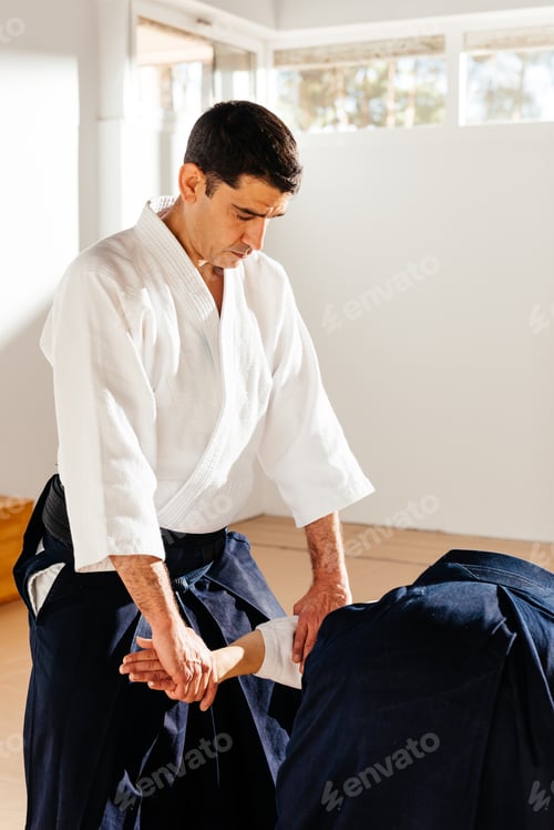 Preview: Martial Artist Demonstrating Arm Joint Control Technique