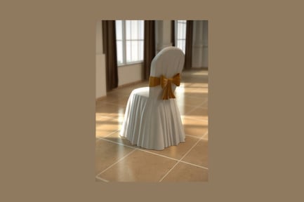 Preview: White chair with yellow satin bow
