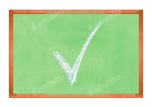 Preview: check mark in blackboard isolated