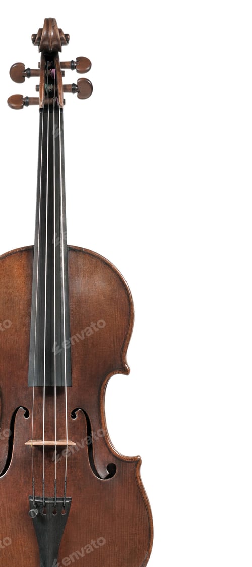 Elegant Antique Violin Against a White Backdrop