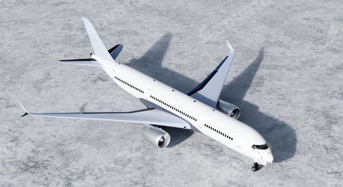 Preview: Parked commercial jet airplane on airport