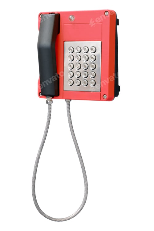 Preview: Red wall mounted telephone