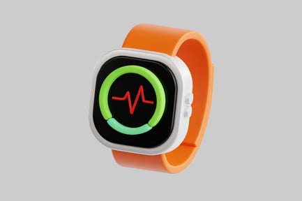 Preview: Smartwatch with square display and ecg graphic