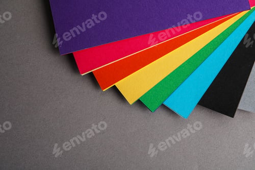 Preview: Color palette on grey background, top view