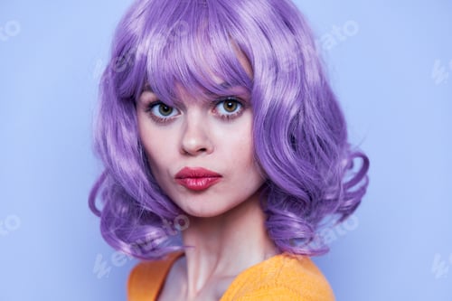 Preview: Charming and cheerful girl evening makeup isolated background