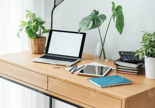 Preview: Office workplace with laptop