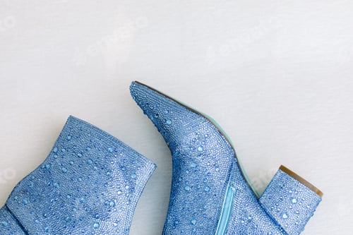Sparkling Blue Embellished Boot Fashion Statement