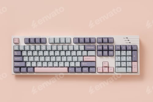 Preview: Modern mechanical keyboard. Minimal style and design keyboard. Custom build keyboard.