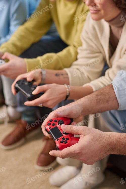 Preview: Family playing video game at home