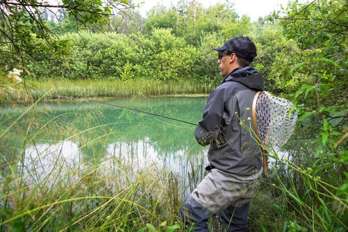 Preview: A fly fisherman fishing in a river