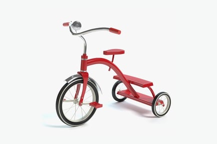 Preview: Classic Red Children's Tricycle with Bell