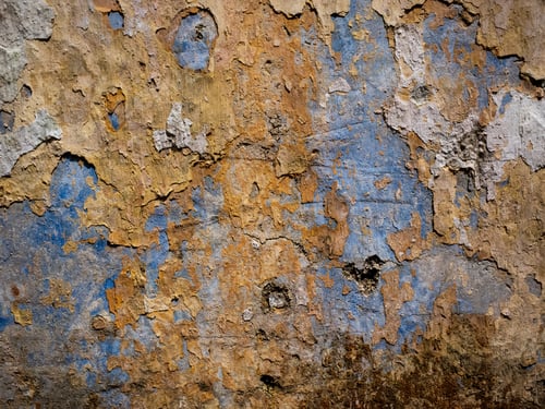 Preview: Blue and orange peeling wall paint texture
