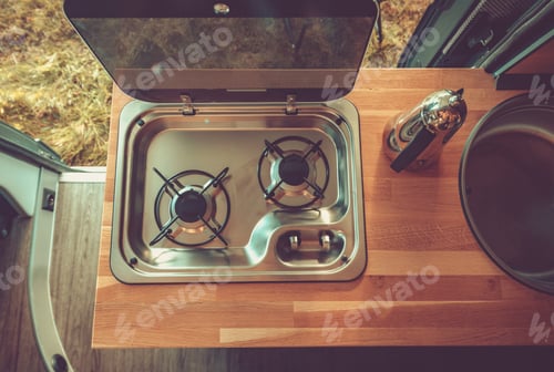 Preview: Recreational Vehicle RV Camper Stove and Kitchen Area