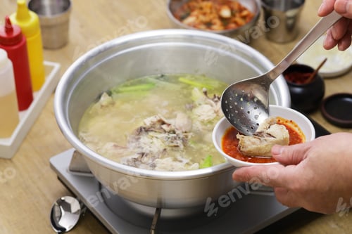 Preview: Delicious Korean Chicken Soup Dish Being Served
