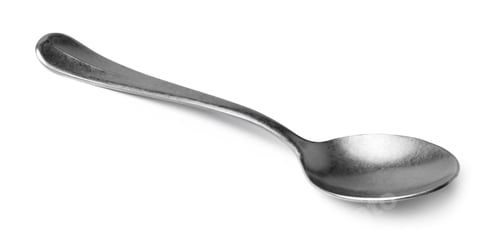 Preview: Silver spoon isolated on white background close up