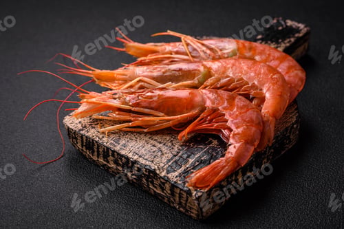 Preview: Tiger shrimp or langoustine boiled with spices and salt