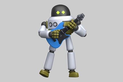 Preview: Robot rockstar with electric guitar