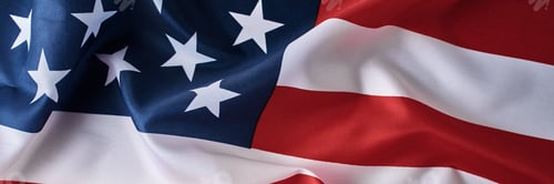 Preview: American flag as background. USA flag waving, long banner