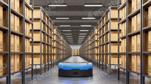 Preview: Robots efficiently sorting hundreds of parcels per hour(Automated guided vehicle) AGV.