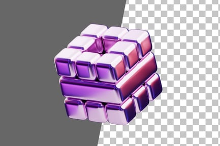 Preview: Chromatic Abstract Metallic Ripple Wave 3D Icon