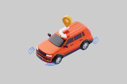 Preview: Orange car with location pin