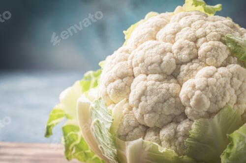 Preview: Organic cauliflower on gray background