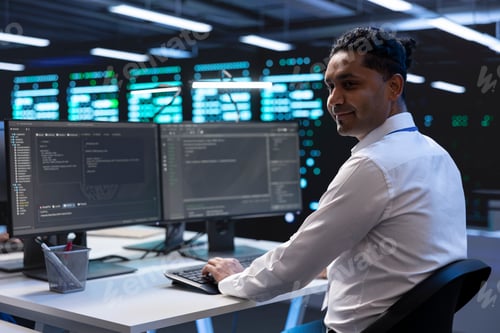 Preview: Employee doing yearly checkup to prolong data center electronics life span