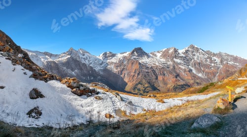 Preview: Incredible view of moutaine scenery at Grossglockner High Alpine Road during autumn.