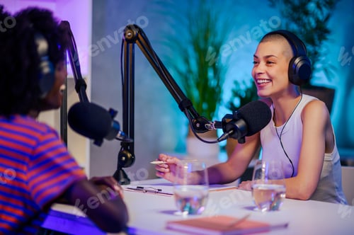 Preview: Journalist is interviewing a multiracial gen z girl on live stream