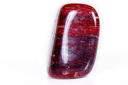 Preview: Macro mineral stone jasper "zebra iron" on a white background