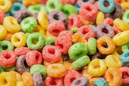 Preview: Close up View of Bright Multicolored Breakfast Cereal