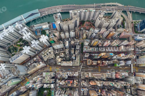Preview: North Point, Hong Kong 01 June 2019: Top down view of Hong Kong apartment building