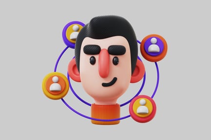 Preview: Cartoon character with network