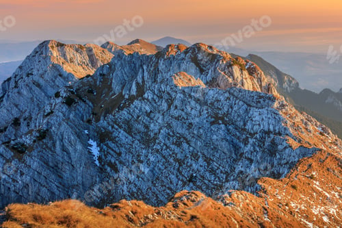 Preview: mountain landscape in sunrise