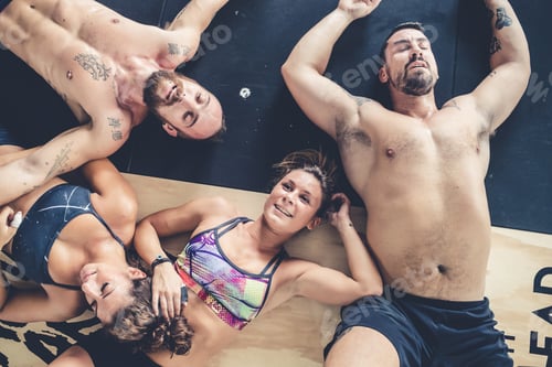 Preview: Sportive people training crossfit